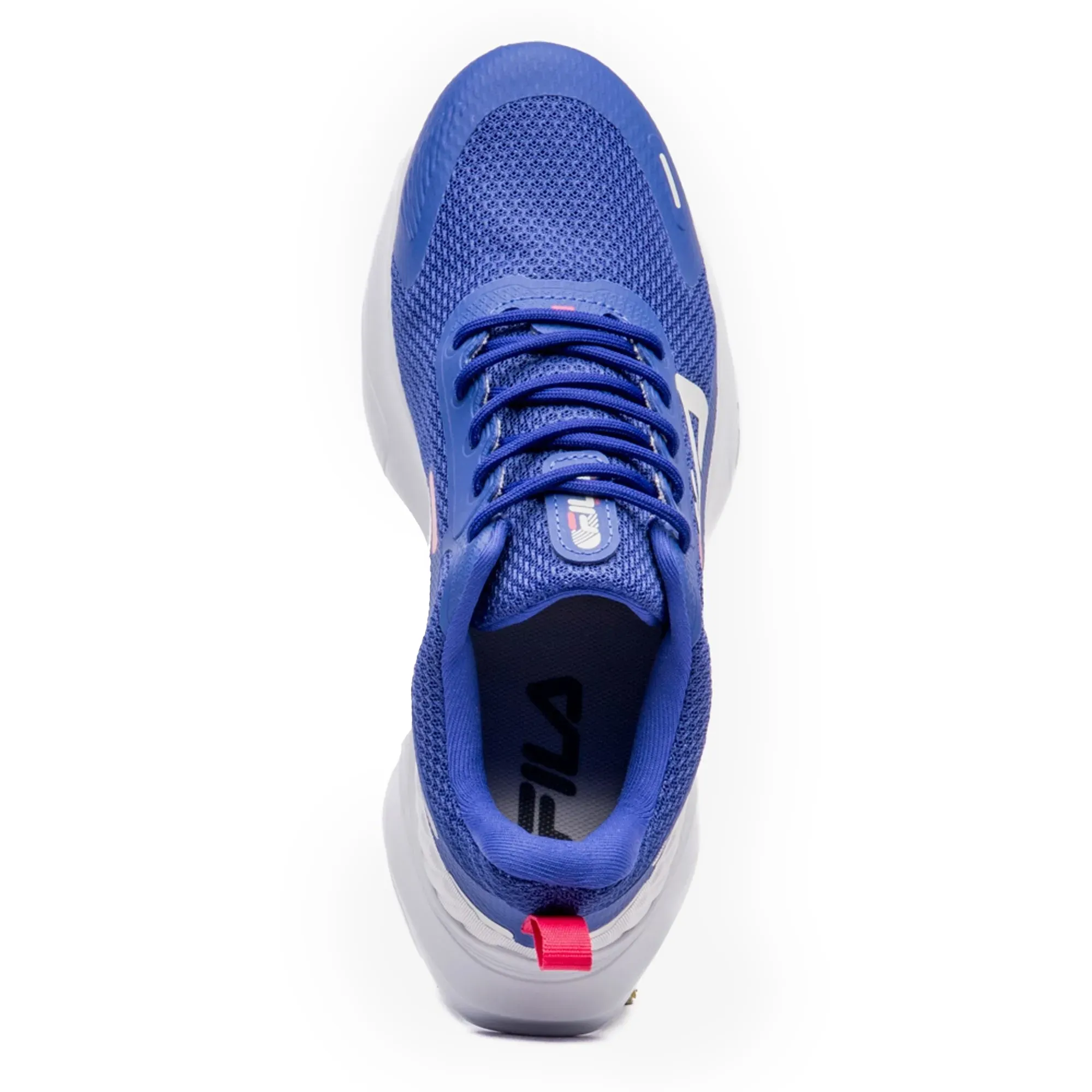 Tênis Fila Progress Lite Feminino Azul royal vista lateral, destacando o design e suporte